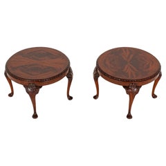 Paire de tables basses Chippendale en acajou avec boules et griffes