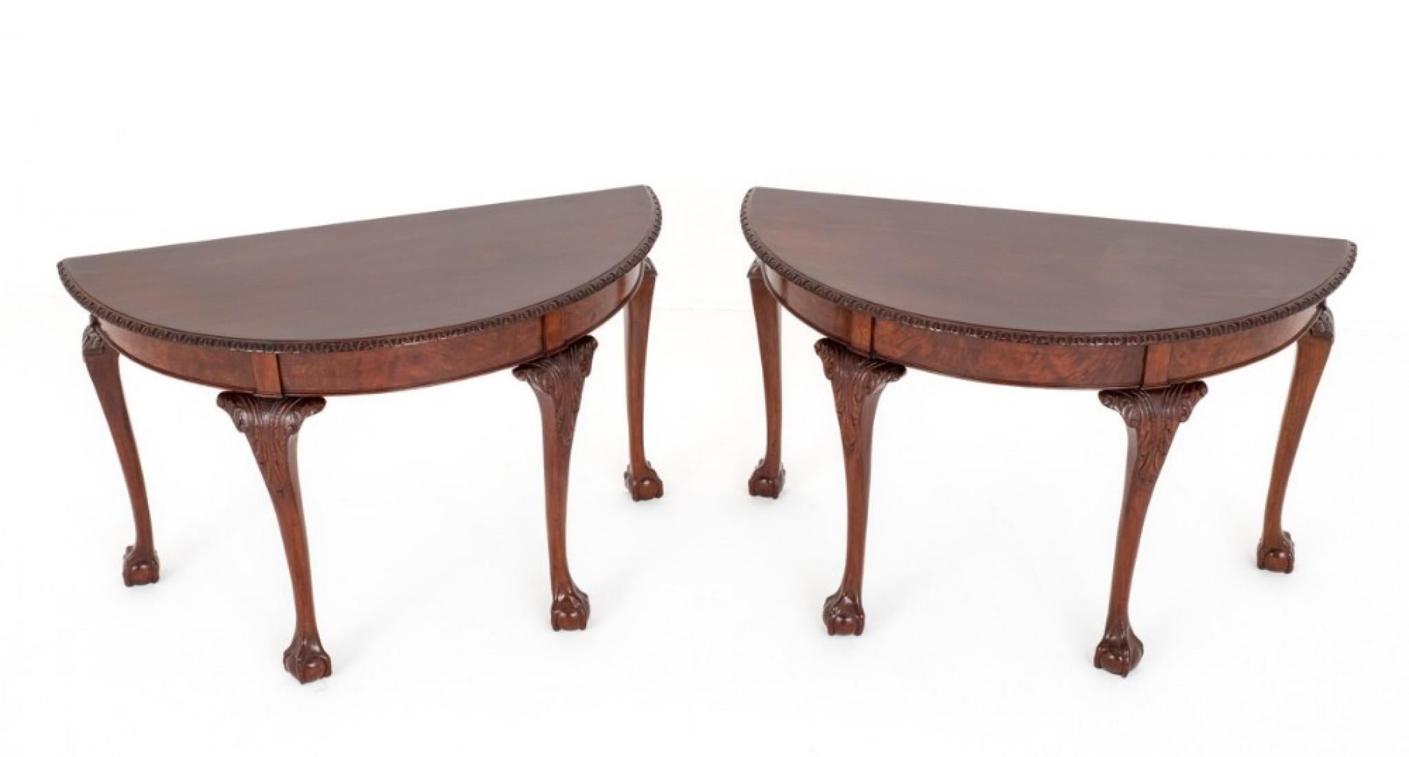 Pair Chippendale Console Tables Ball and Claw In Good Condition For Sale In Potters Bar, GB