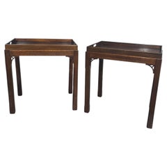 Pair Chippendale Mahogany Lamp Tables