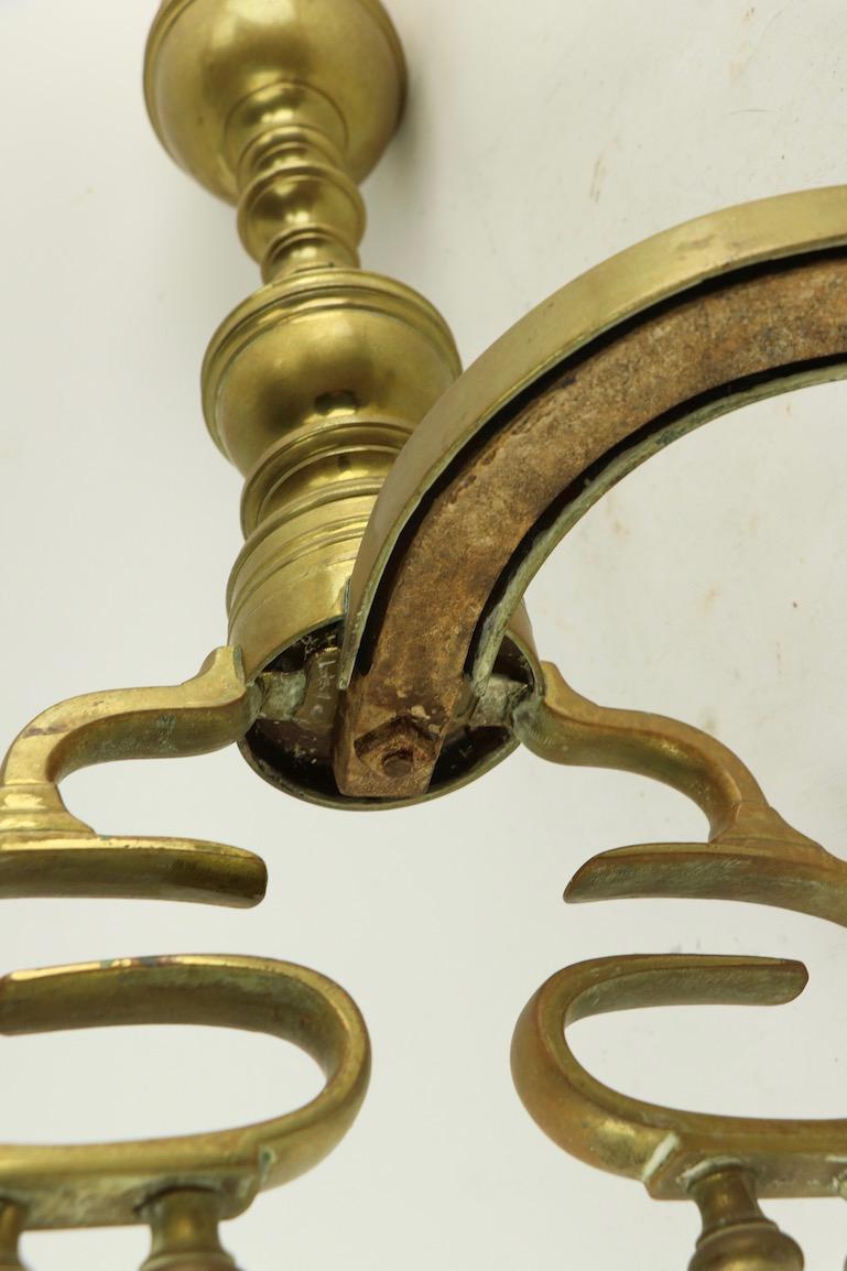 Pair of Chippendale Revival Brass Andirons For Sale 3