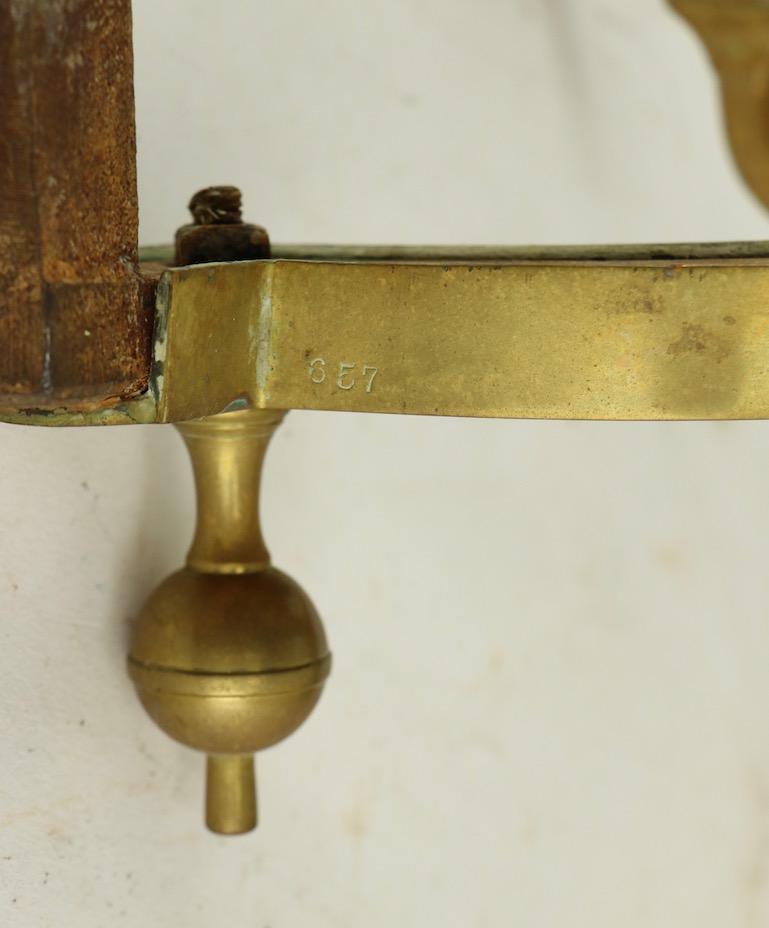 Pair of Chippendale Revival Brass Andirons For Sale 4