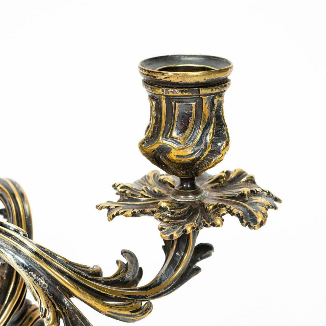 French Pair of Christofle Silver Plated Two-Light Candelabra For Sale