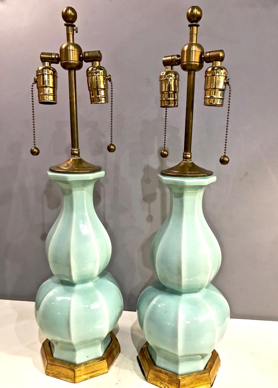 Pottery Pair of Christopher Spitzmiller Lamps, Signed and Dated