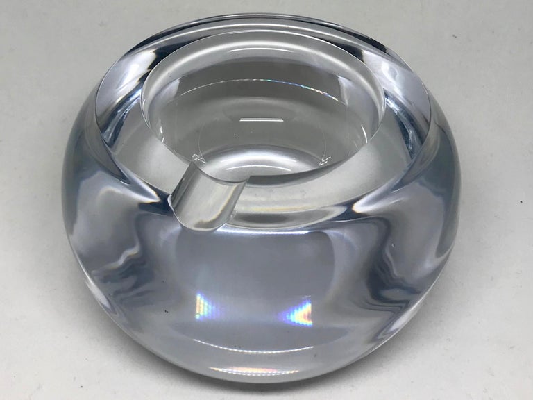 Pair of Chunky Crystal Ashtrays For Sale at 1stDibs