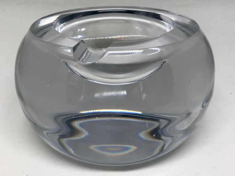 Pair of Chunky Crystal Ashtrays For Sale at 1stDibs