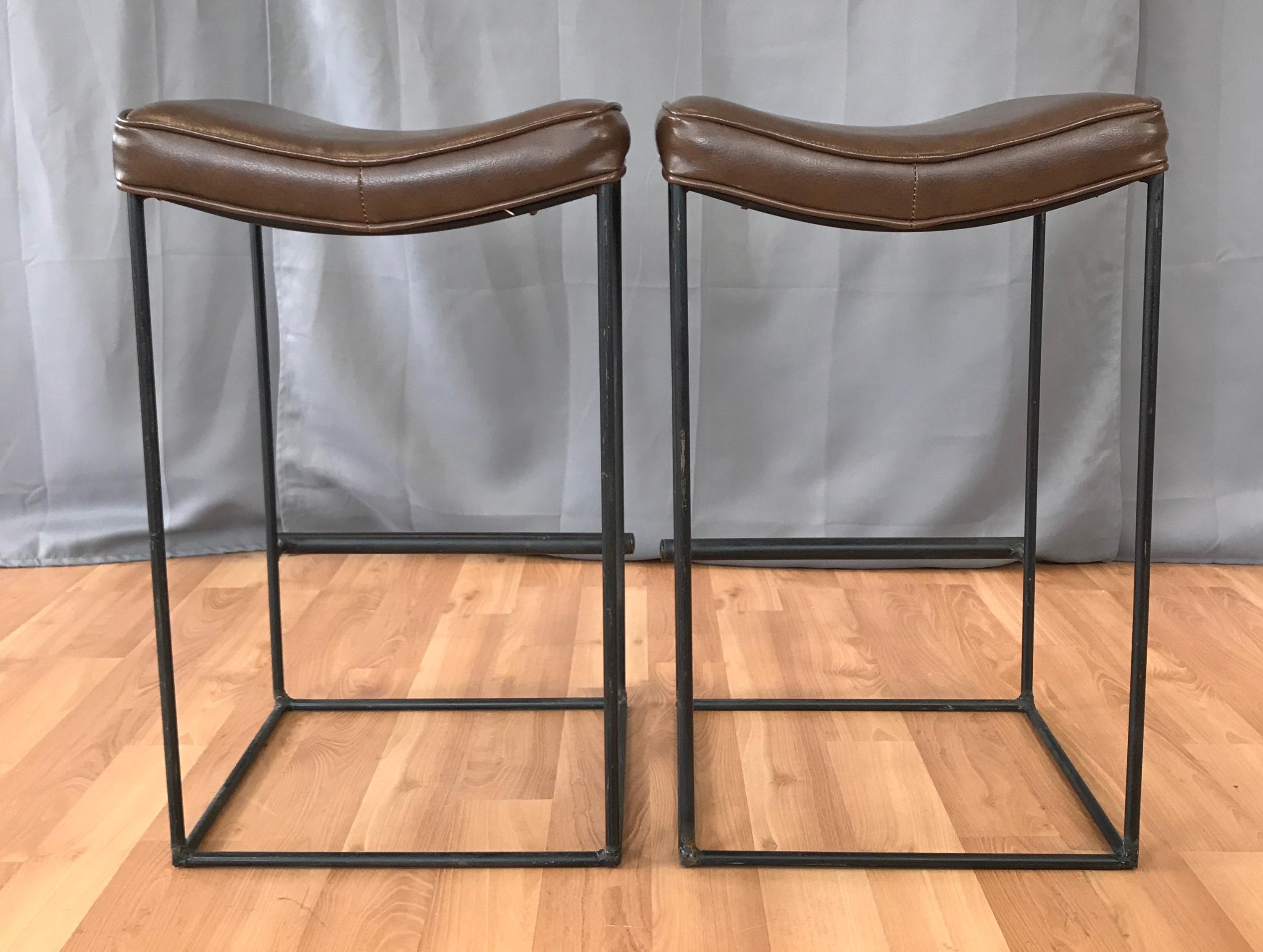 Late 20th Century Pair of circa 1970s Shaver Howard Counter Stools