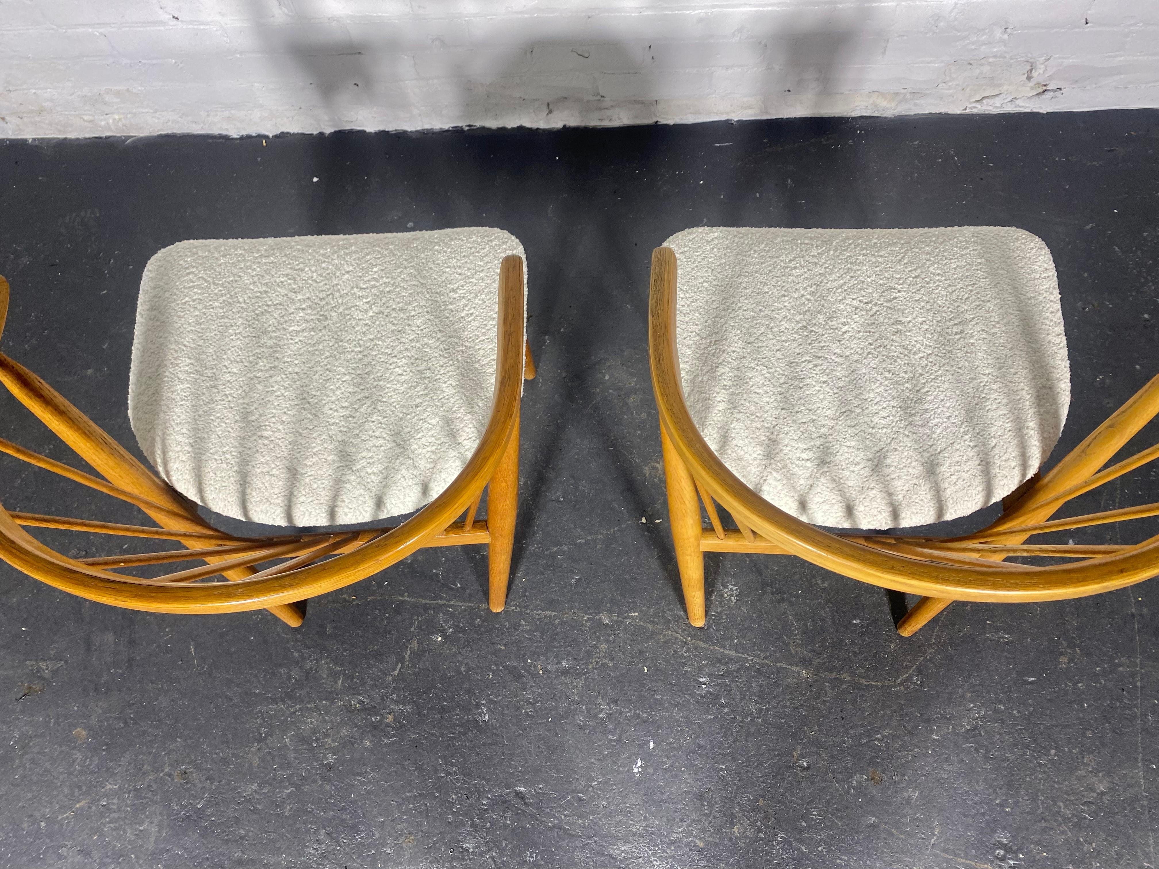 Pair cLASSIC Danish Spindle Barrel Back Arm Chairs by George Tanier / Denmark In Good Condition For Sale In Buffalo, NY