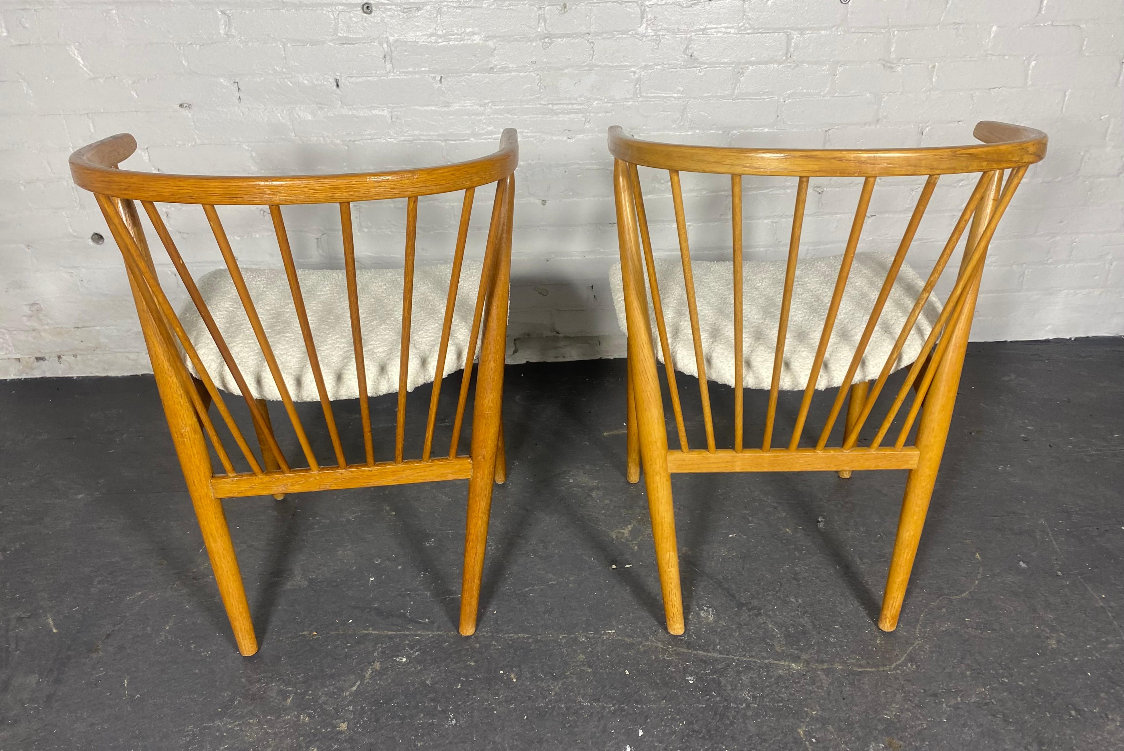 Mid-20th Century Pair cLASSIC Danish Spindle Barrel Back Arm Chairs by George Tanier / Denmark For Sale