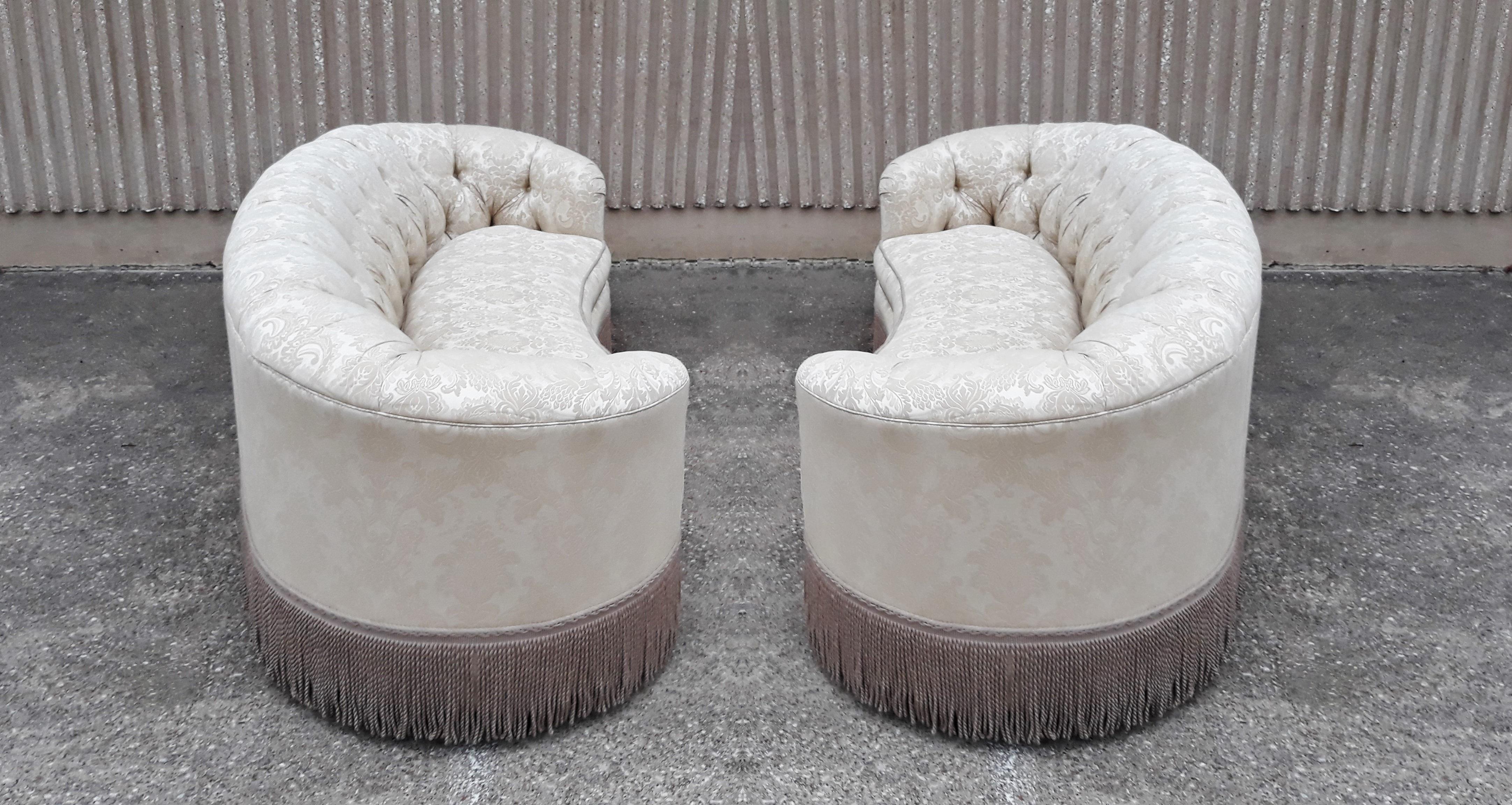 20th Century Pair of Classic Kidney Bean Shaped Sofas
