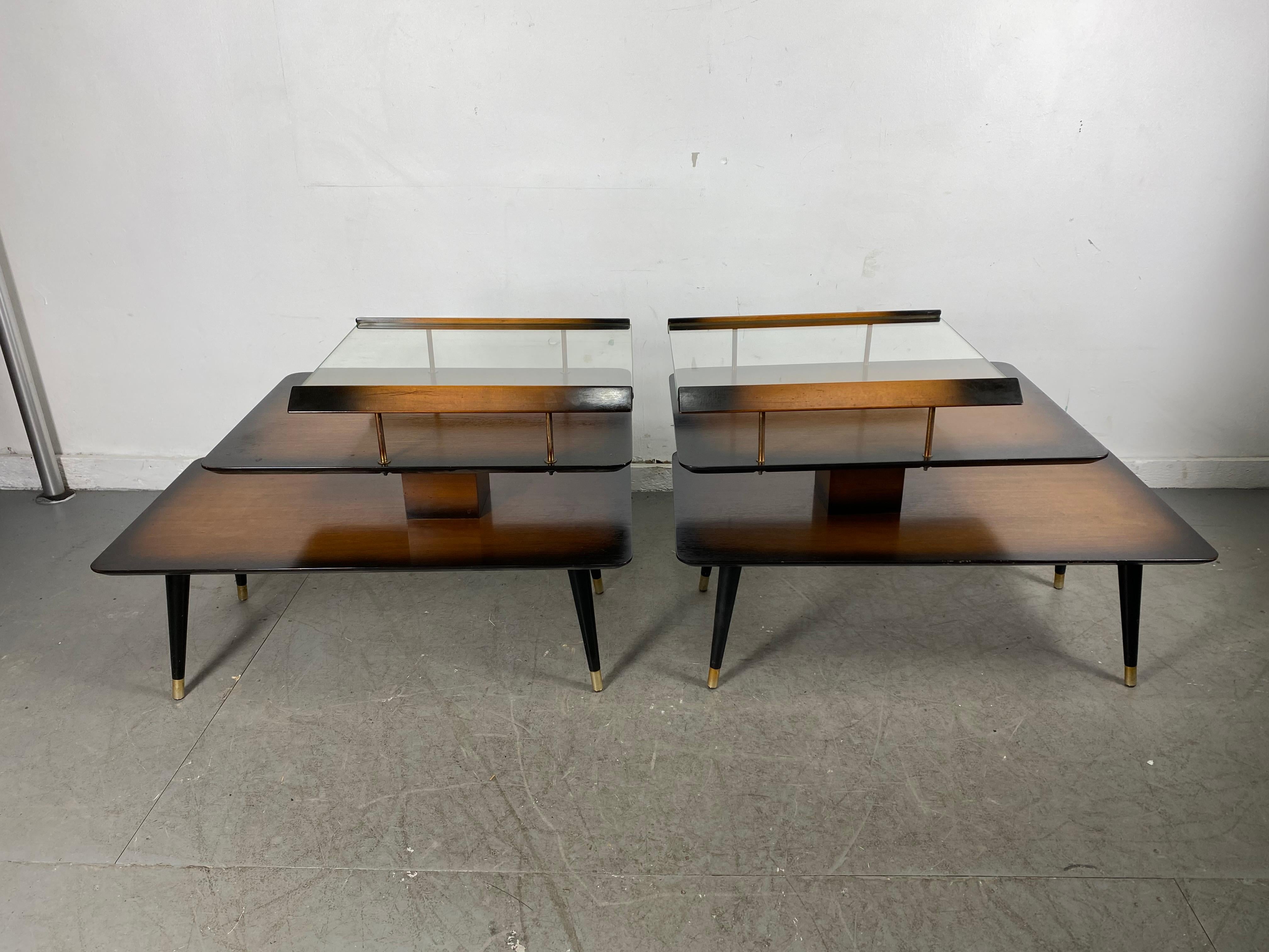 American Pair Classic Mid-Century Modern End Tables by James Philip Co. For Sale