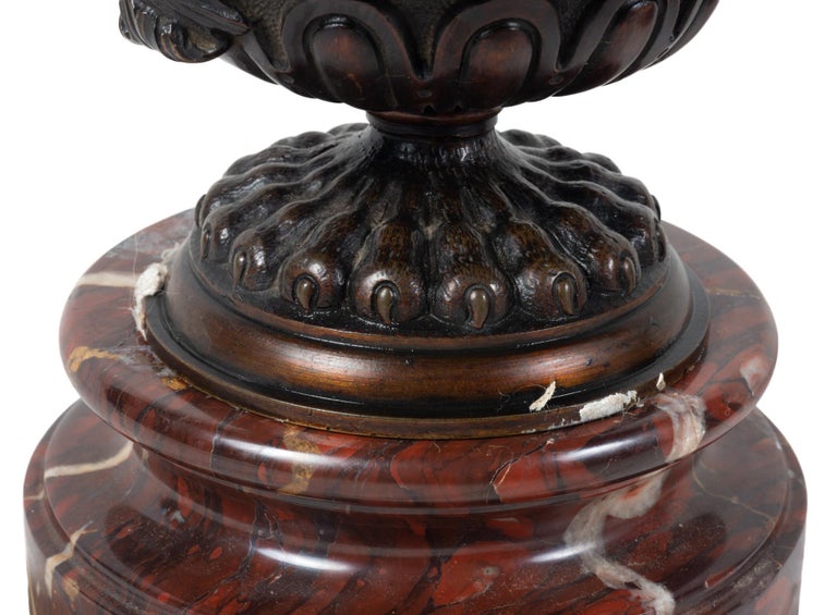 Pair of Classical 19th Century Bronze Urns For Sale at 1stDibs