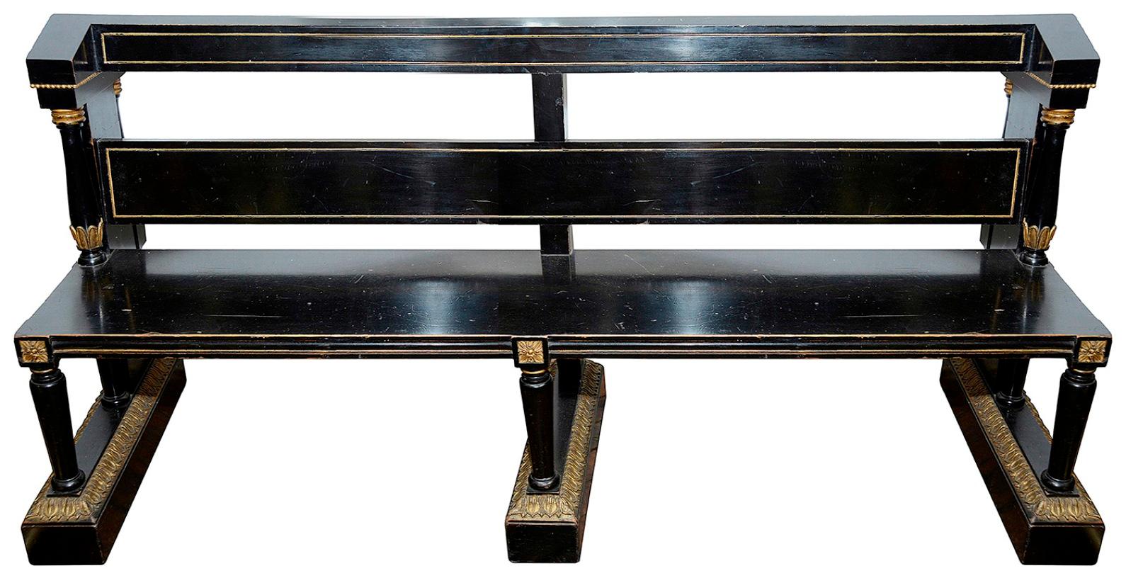 19th Century Pair Classical Aesthetic Movement Hall Benches For Sale