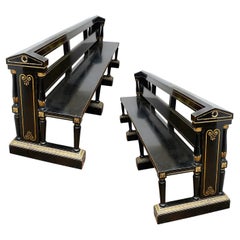 Pair Classical Aesthetic Movement Hall Benches