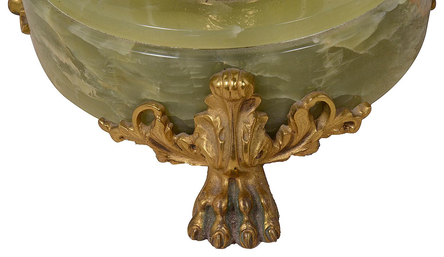 20th Century Pair Classical Columned Onyx Side Tables, circa 1920