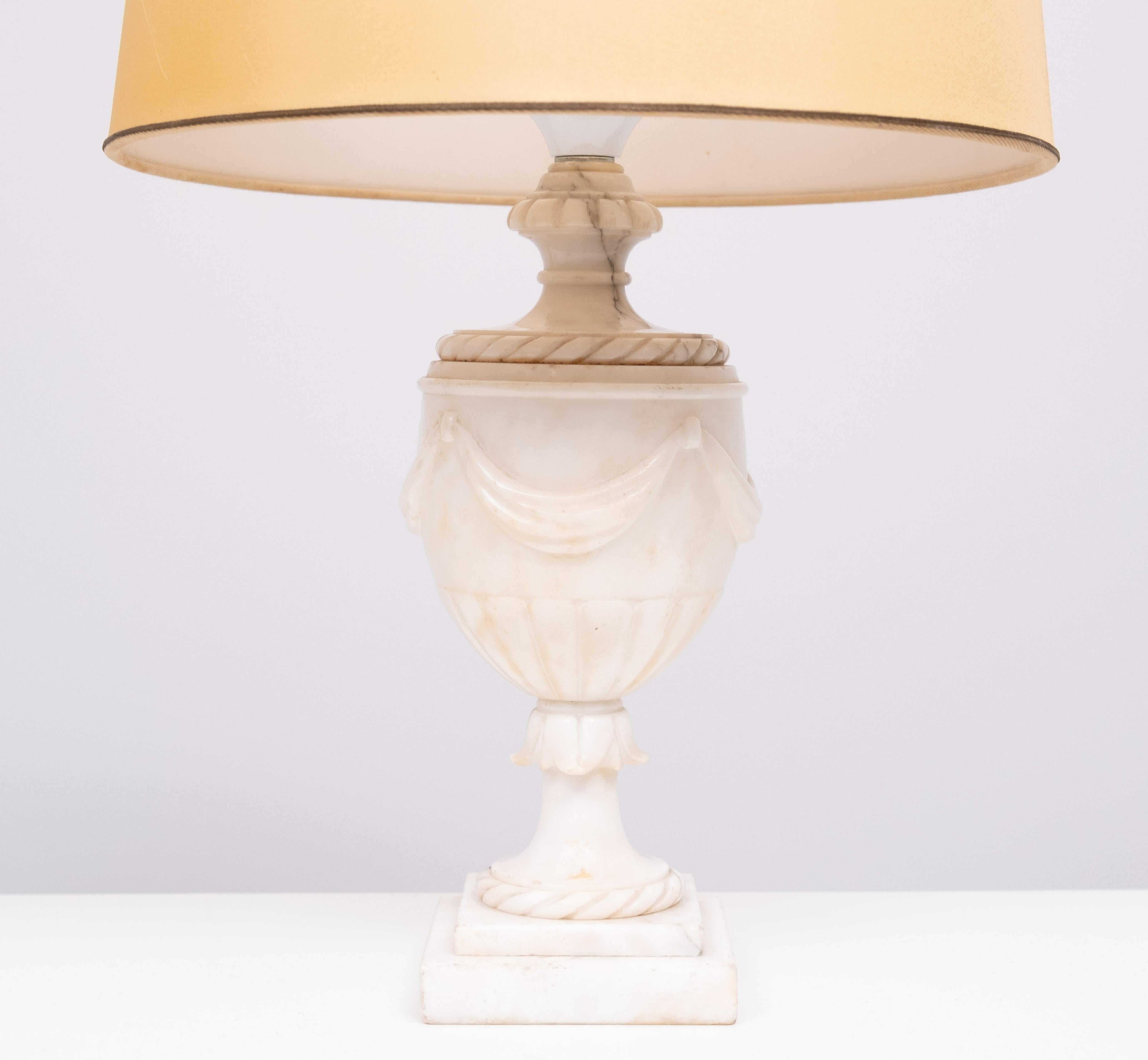 Mid-20th Century pair Classical Greek  Alabaster Table lamps  1950s Italy For Sale