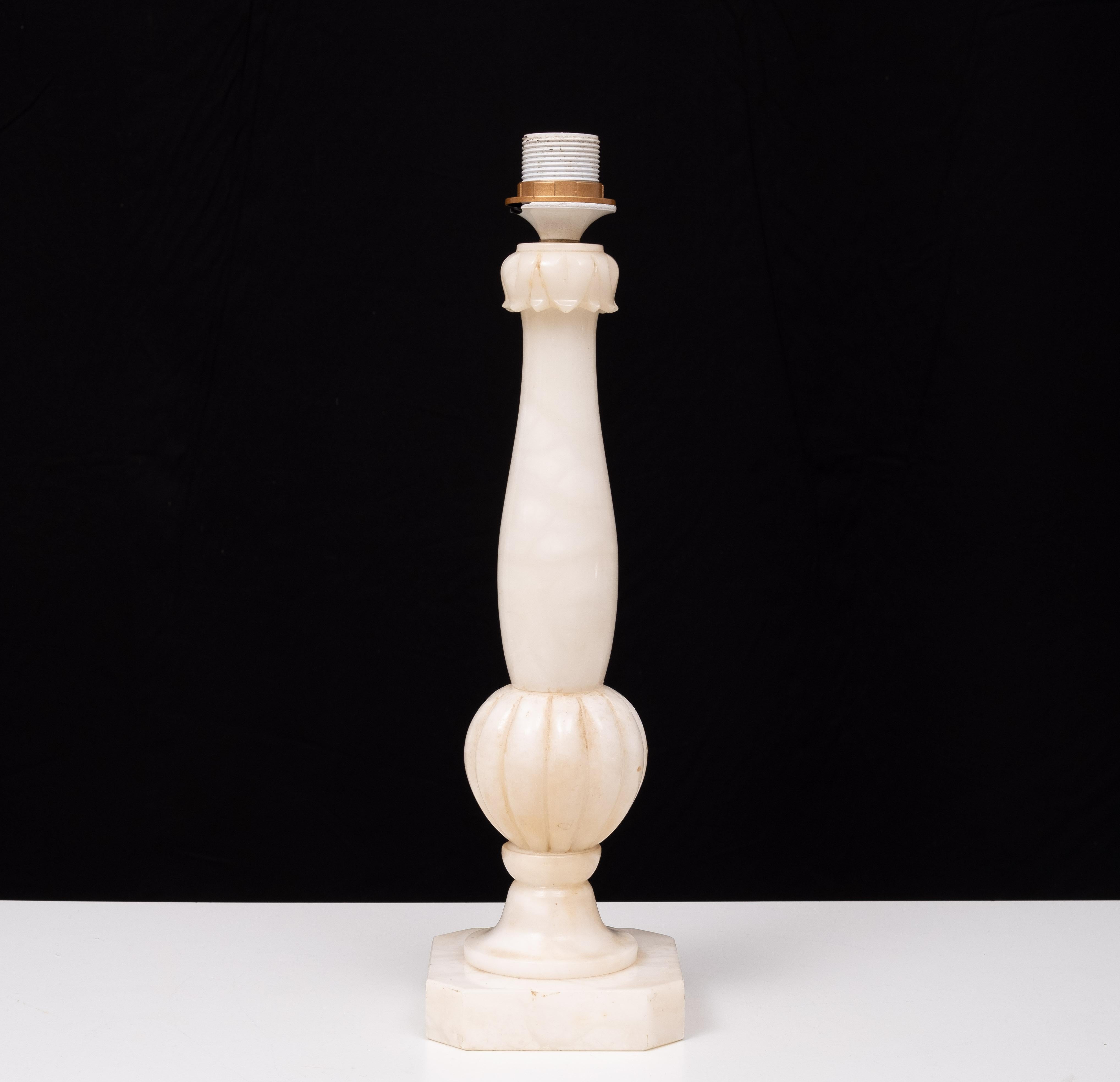 Pair Classical Greek Alabaster table lamps  1970s  For Sale 3