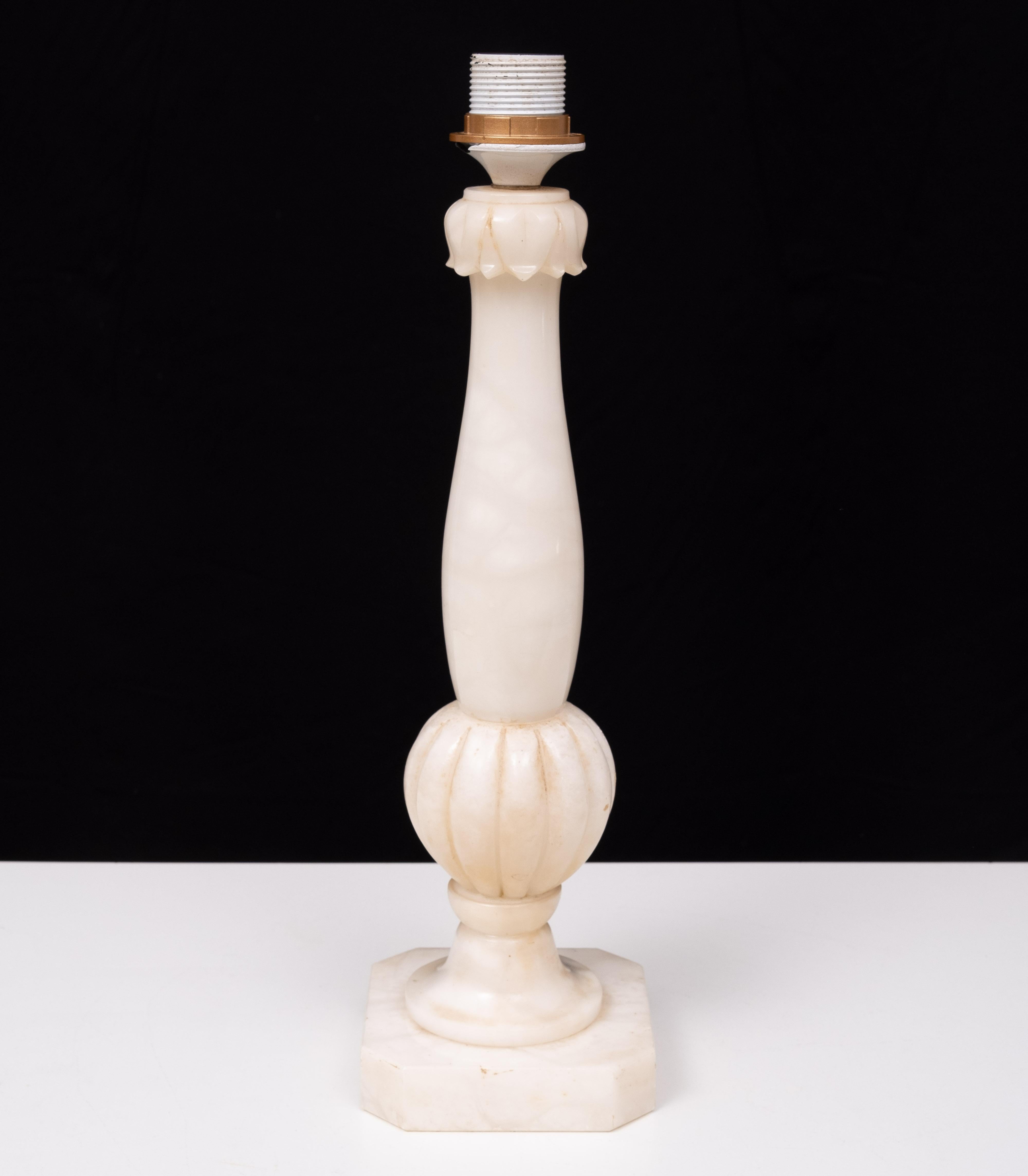 Pair Classical Greek Alabaster table lamps  1970s  For Sale 4