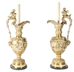 Pair of Classical Ormolu Ewers or Lamps