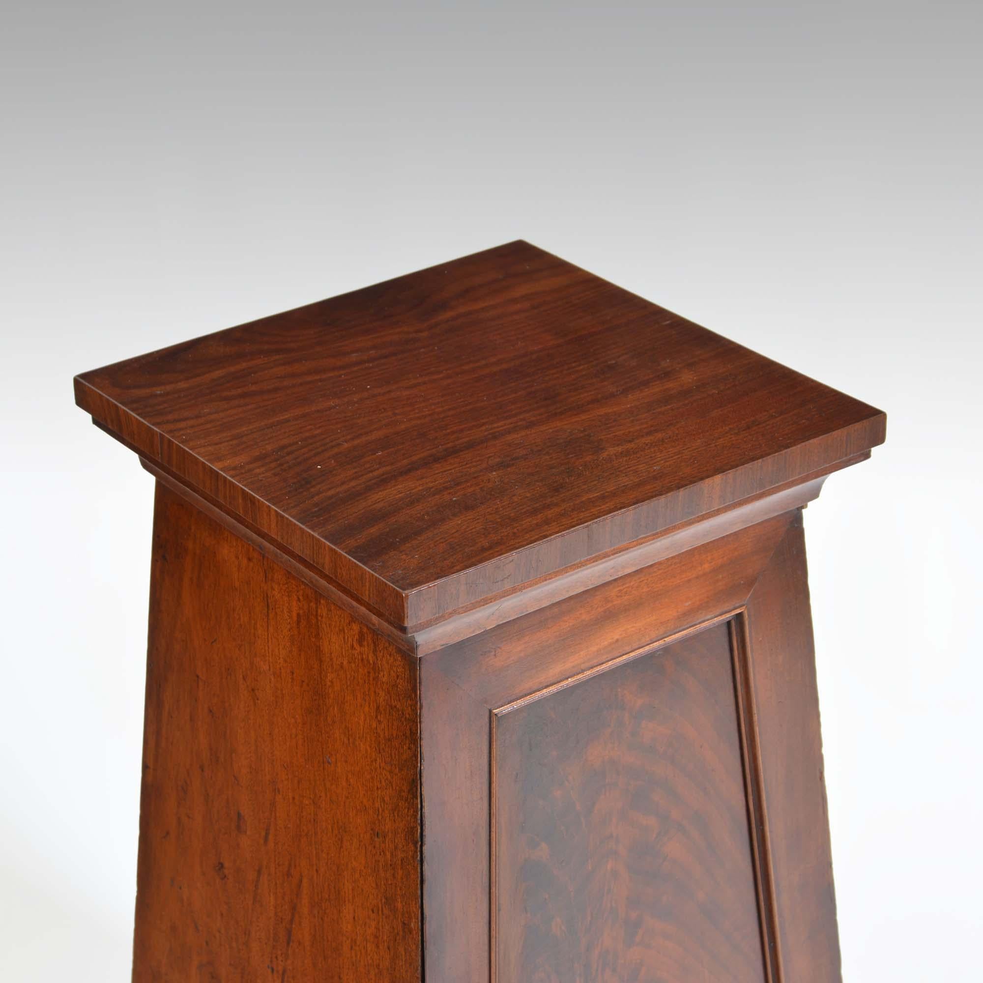 Pair classical Regency mahogany pedestal cabinets In Good Condition For Sale In Castle Douglas, GB