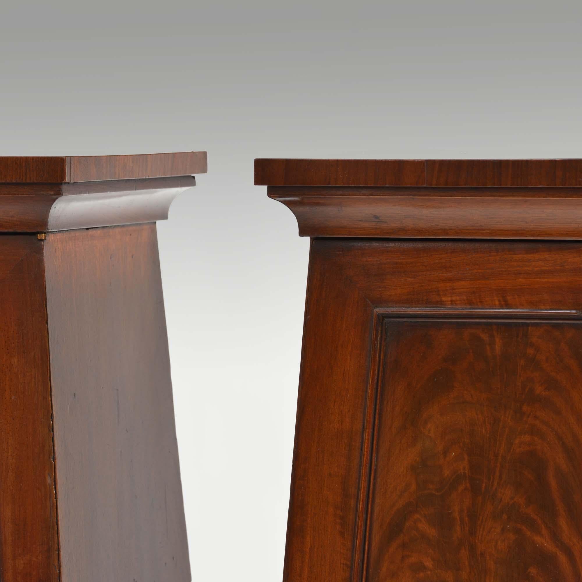 19th Century Pair classical Regency mahogany pedestal cabinets For Sale