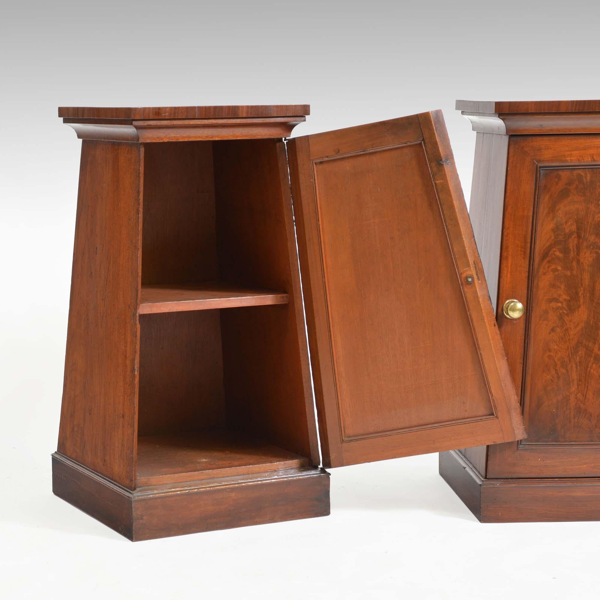 Mahogany Pair classical Regency mahogany pedestal cabinets For Sale