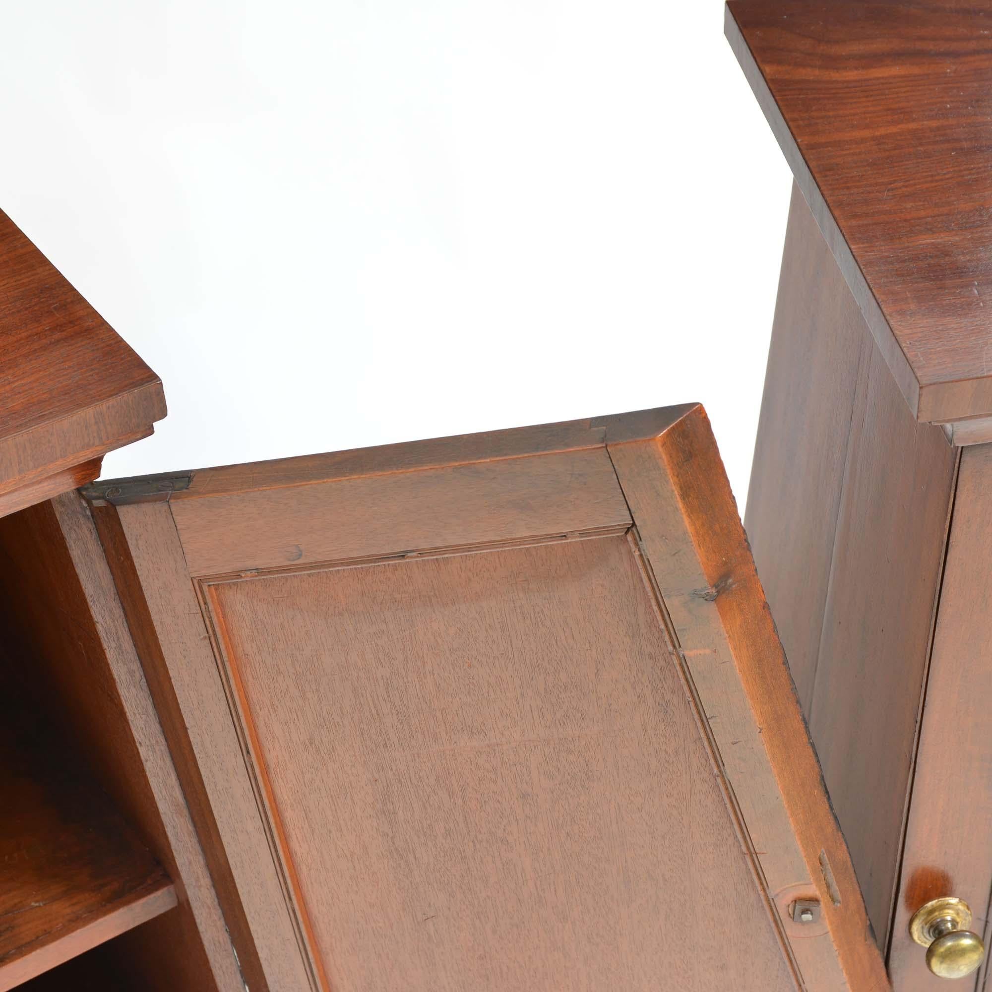 Pair classical Regency mahogany pedestal cabinets For Sale 1