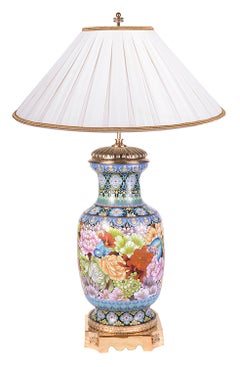 Pair of Cloisonne Enamel Vases/Lamps, circa 1920