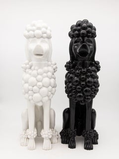 Pair Composite Poodles, Late 20th Century