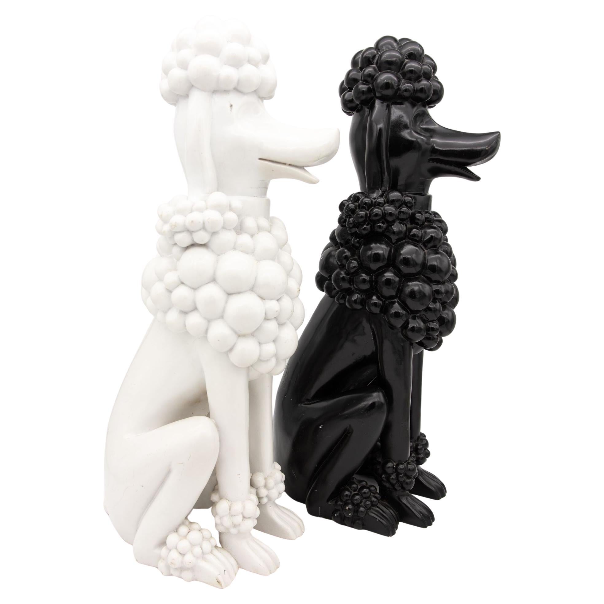 Pair Composite Poodles, Late 20th Century For Sale