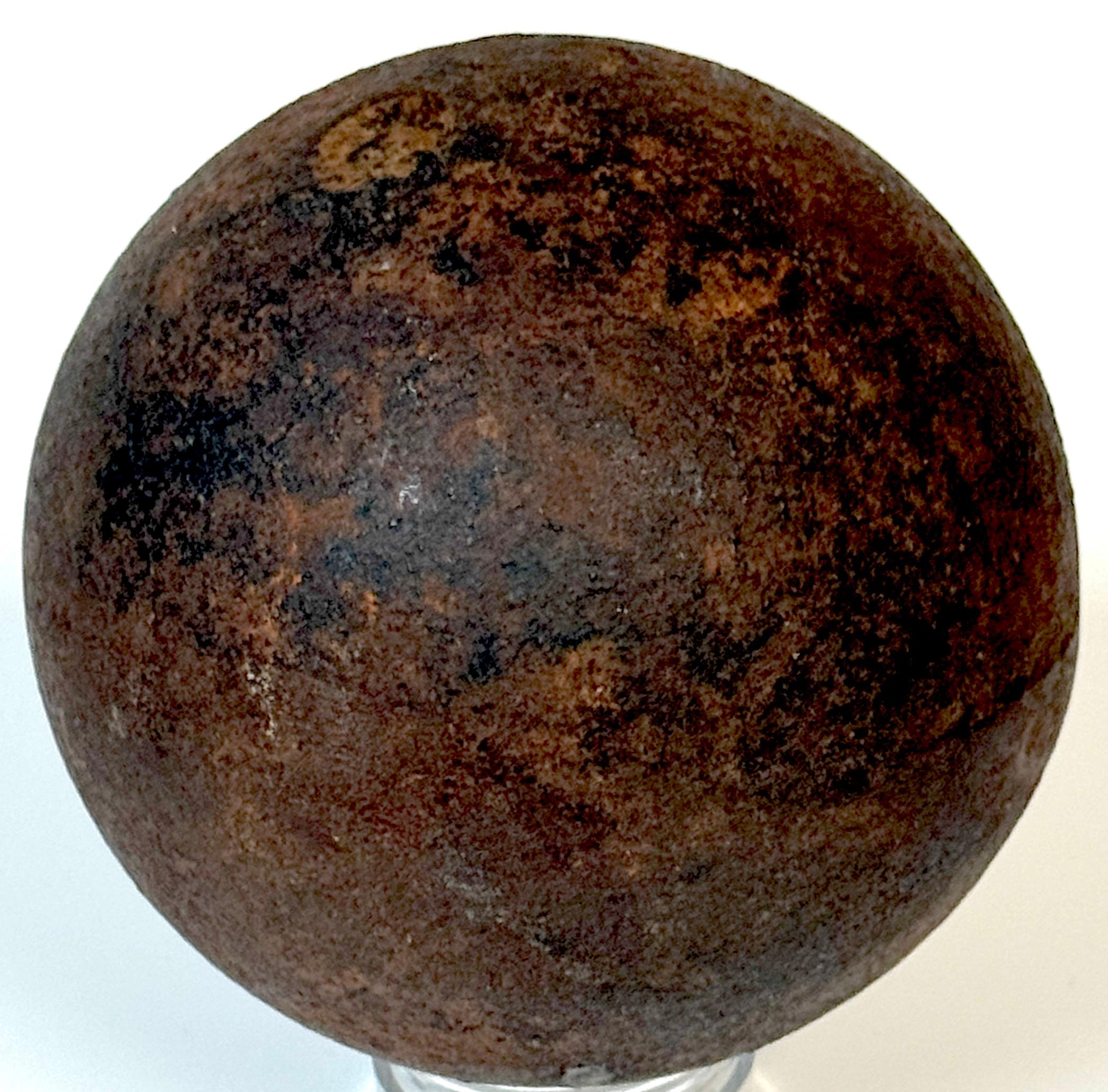 Pair Confederate Civil War Cast Iron Cannonballs with Century Ormolu Mounts For Sale 4