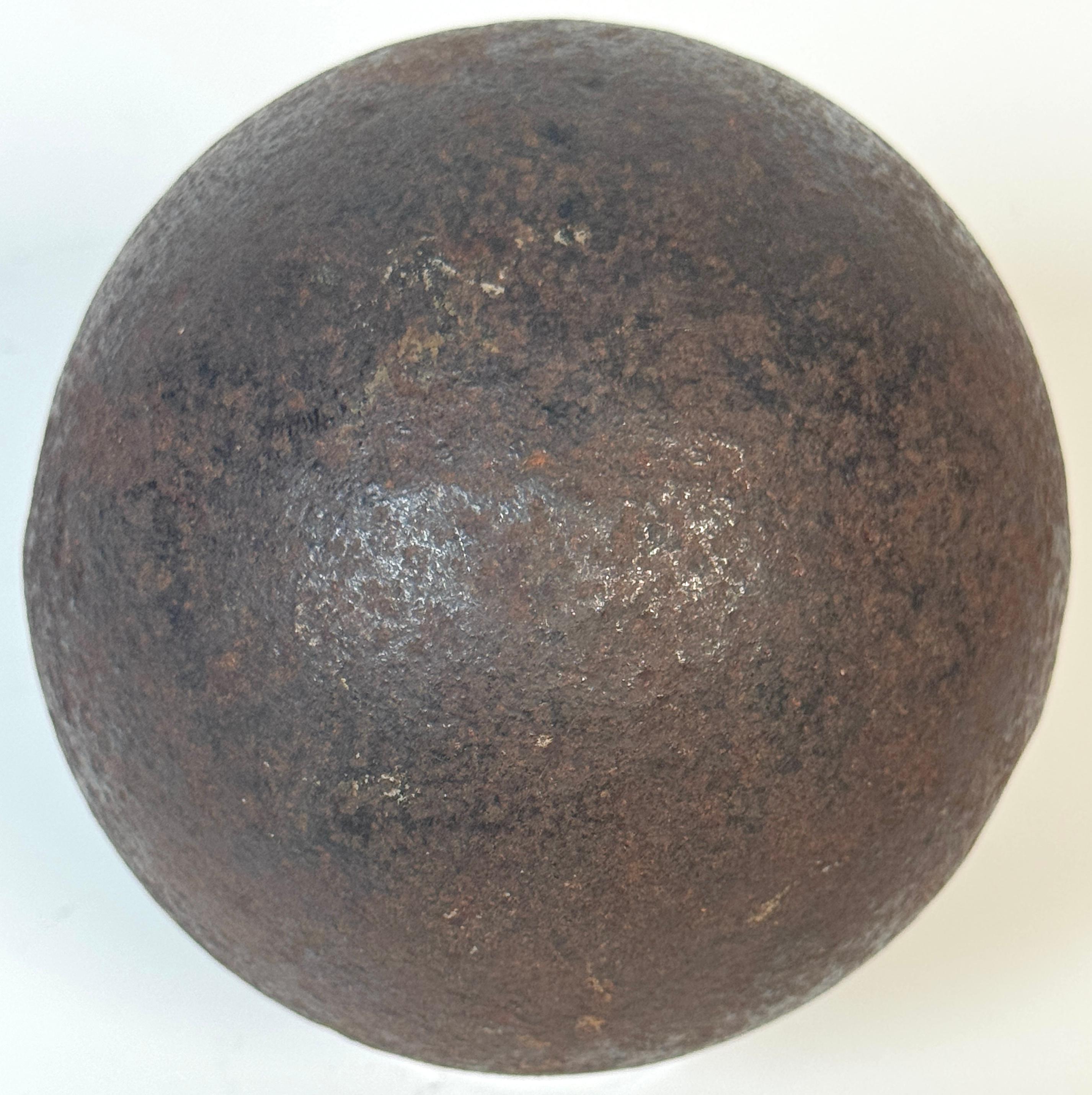 19th Century Pair Confederate Civil War Cast Iron Cannonballs with Century Ormolu Mounts For Sale