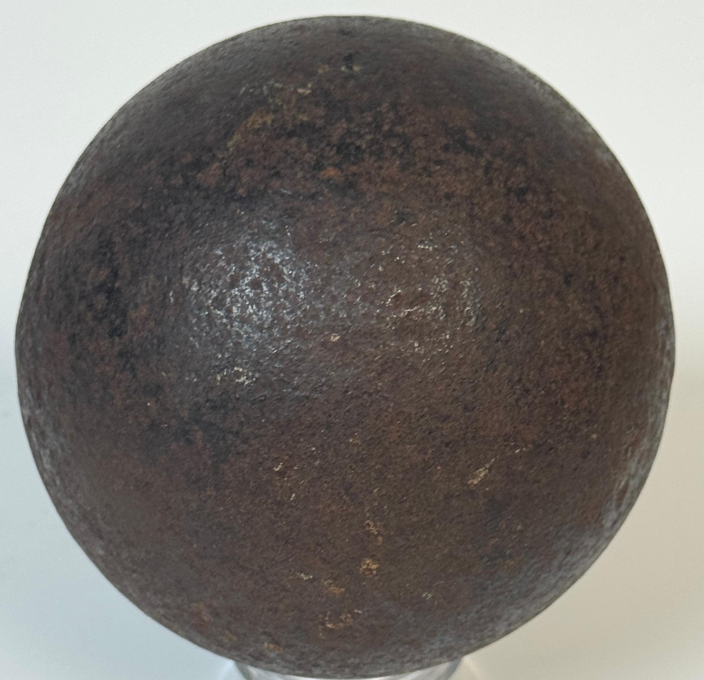 Pair Confederate Civil War Cast Iron Cannonballs with Century Ormolu Mounts For Sale 1