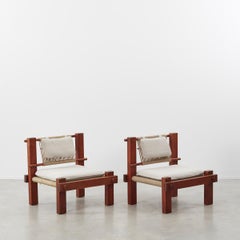 Pair of Constructivist Rope Armchairs, Dutch, 1950s