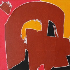 Pair Contemporary Abstract Color Block Paintings