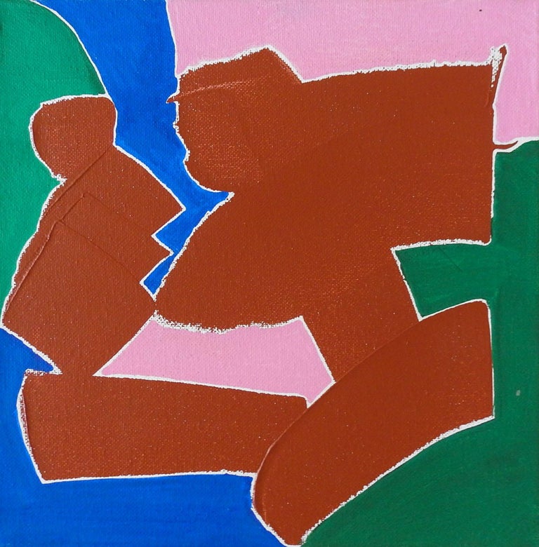 Pair Contemporary Abstract Color Block Paintings For Sale at 1stDibs