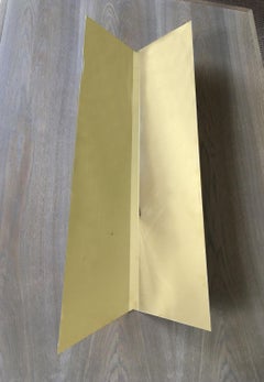 Pair Contemporary Brass Abstract Wall Art Objects