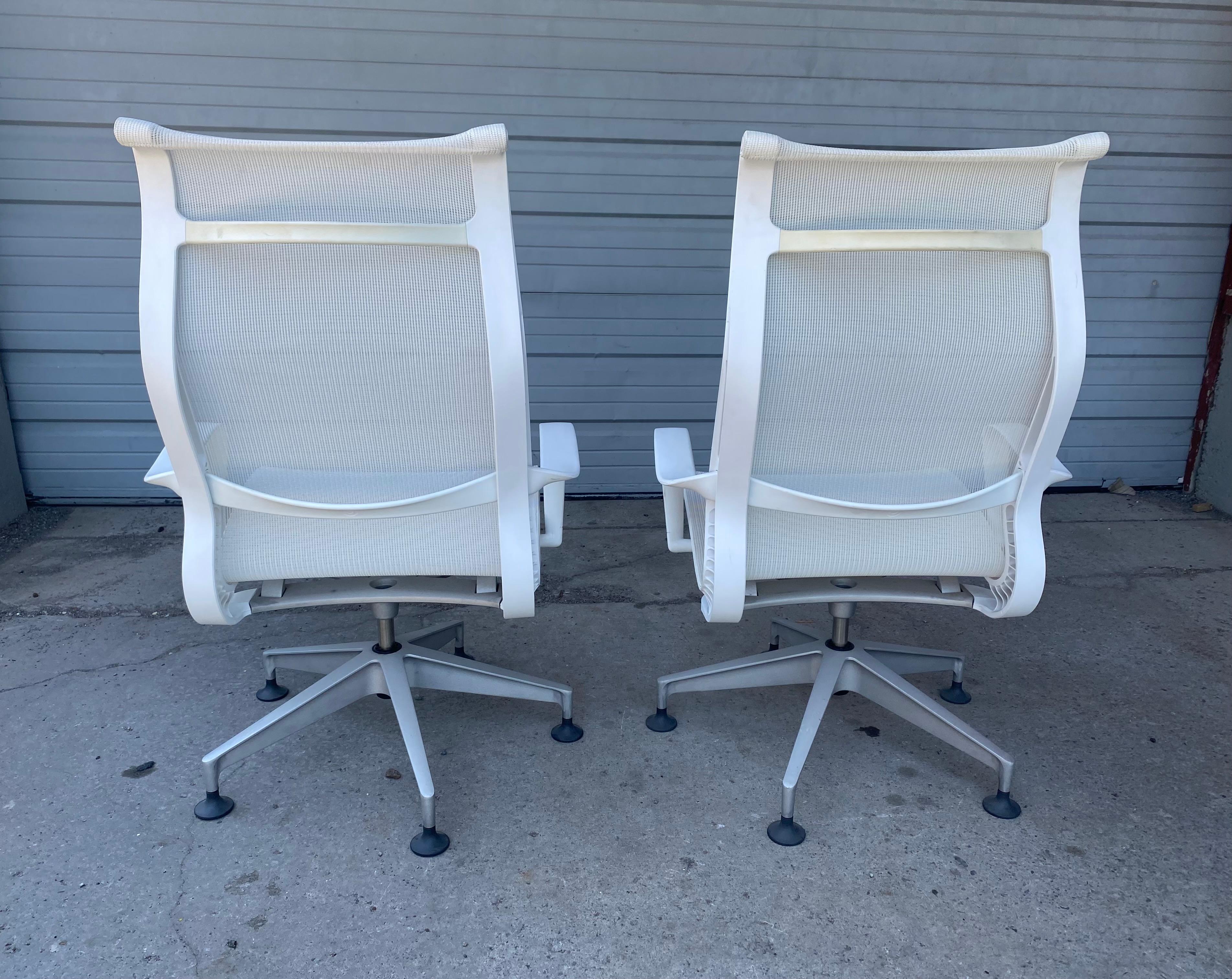American Pair of Contemporary Modernist Lounge Chairs 