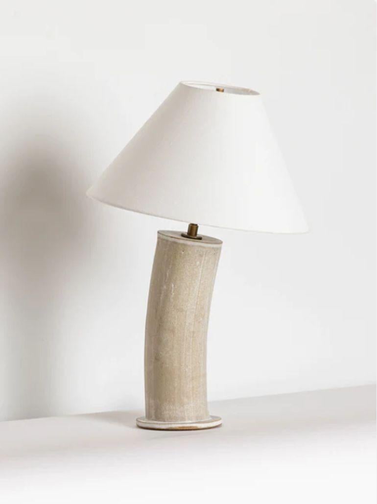 Modern Dumais Made, Contemporary, Ceramic Table Lamps, Beige Parchment Glaze, 2021 For Sale