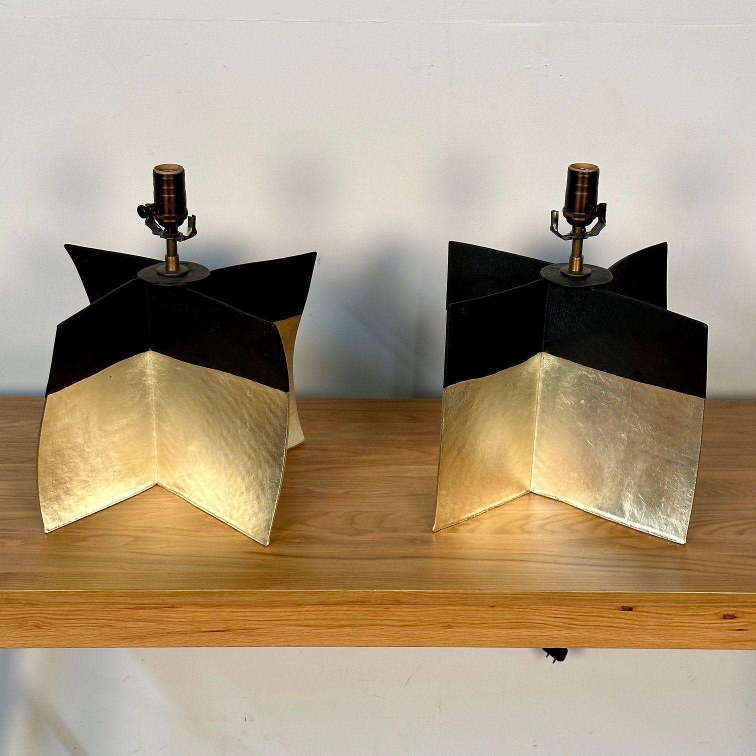 Dumais Made, Contemporary, Ceramic Croisillon Table Lamps, Gold Glaze, 2021 For Sale 7