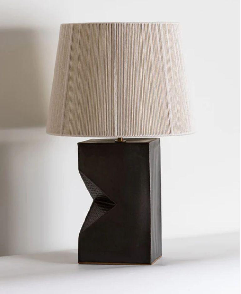 Modern Dumais Made, Contemporary, Ceramic Table Lamps, Dark Brown Walnut Glaze, 2021 For Sale