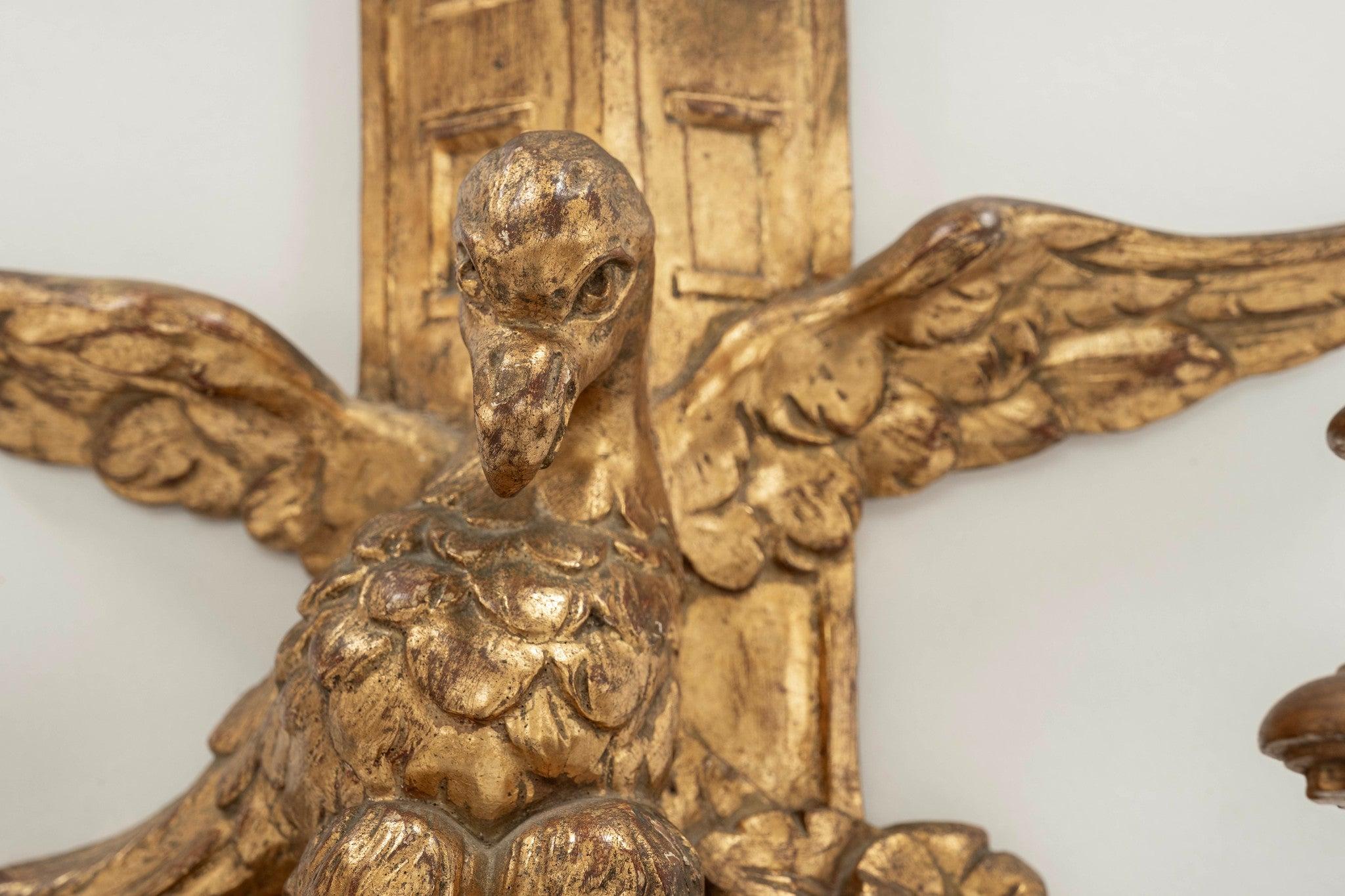 20th Century Pair Continental Giltwood Sconces For Sale