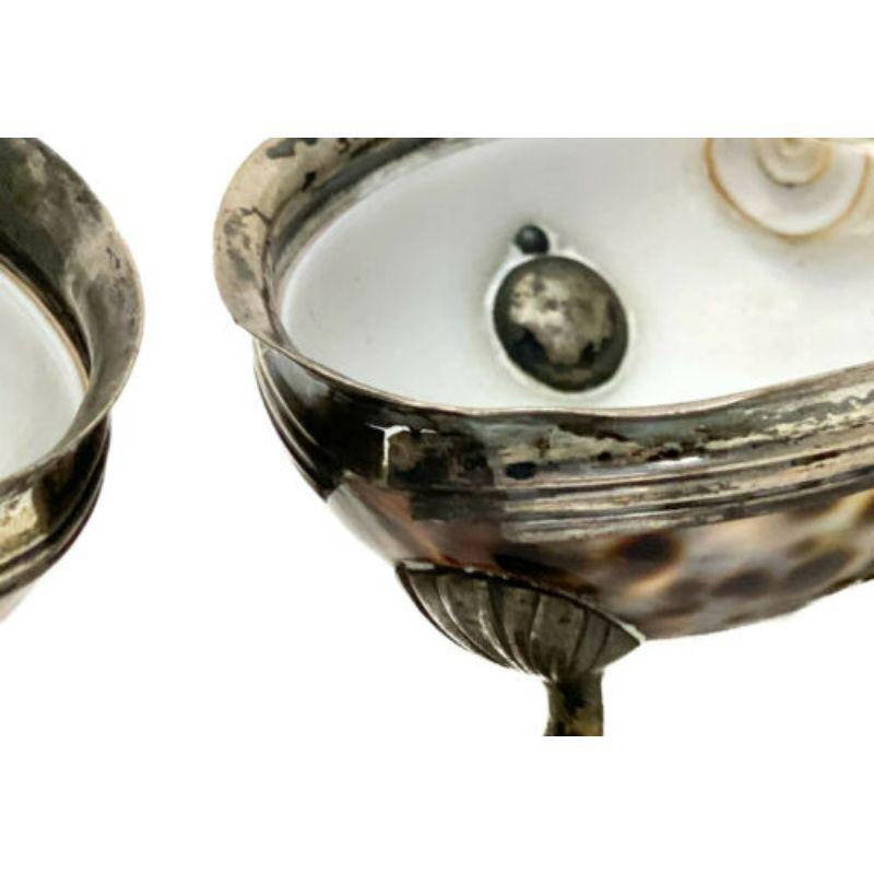 18th Century and Earlier Pair Continental Silver Cowry Shell Open Salt Cellars George III, 18th Century For Sale