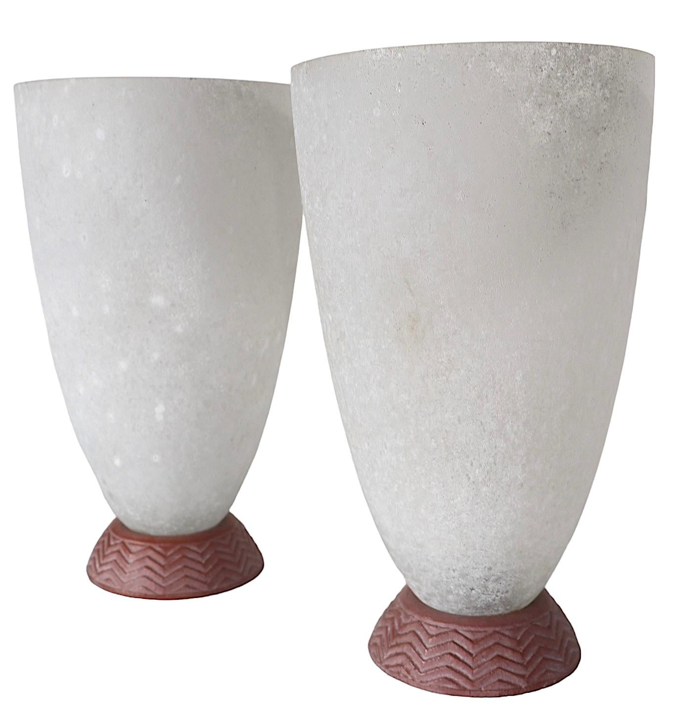 Pair Coroso Finish Murano Glass Urn Form Lamps For Sale 6