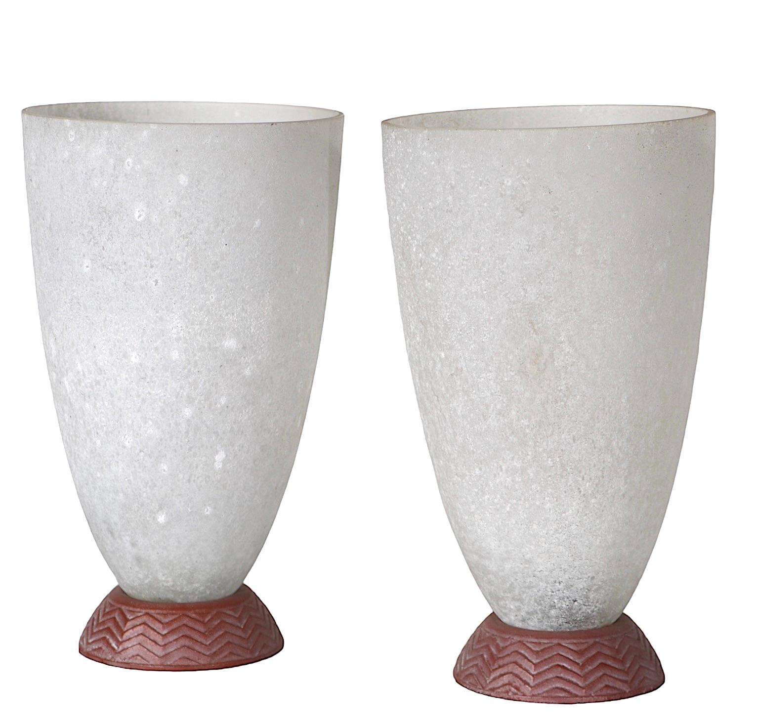 Pair Coroso Finish Murano Glass Urn Form Lamps For Sale 10