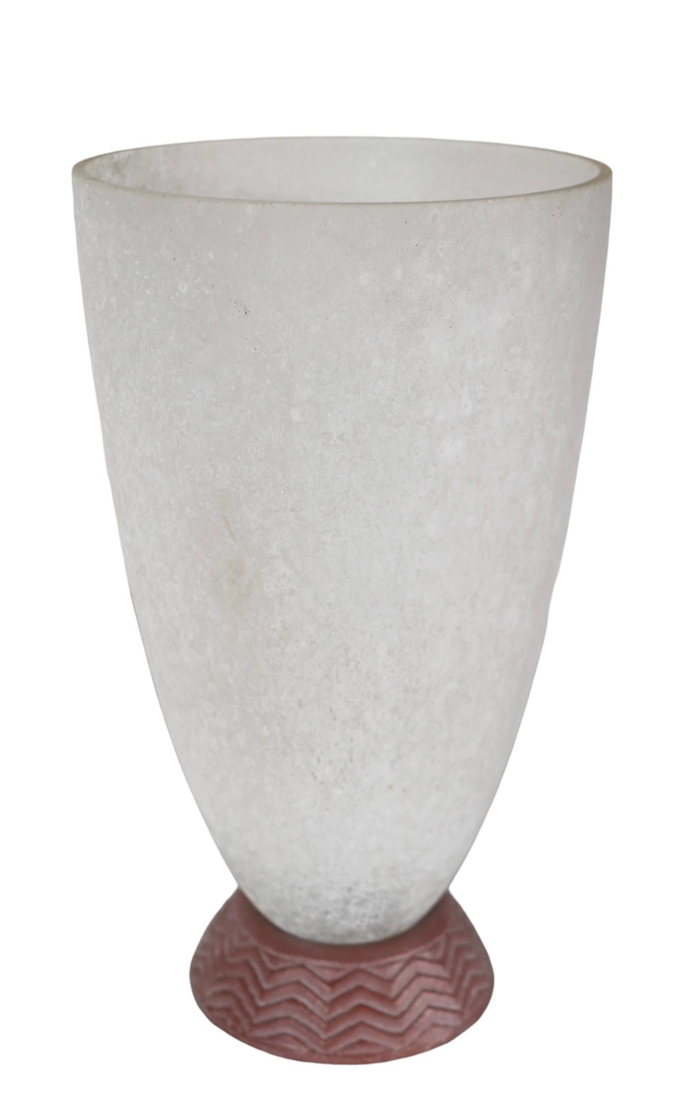 Art Glass Pair Coroso Finish Murano Glass Urn Form Lamps For Sale