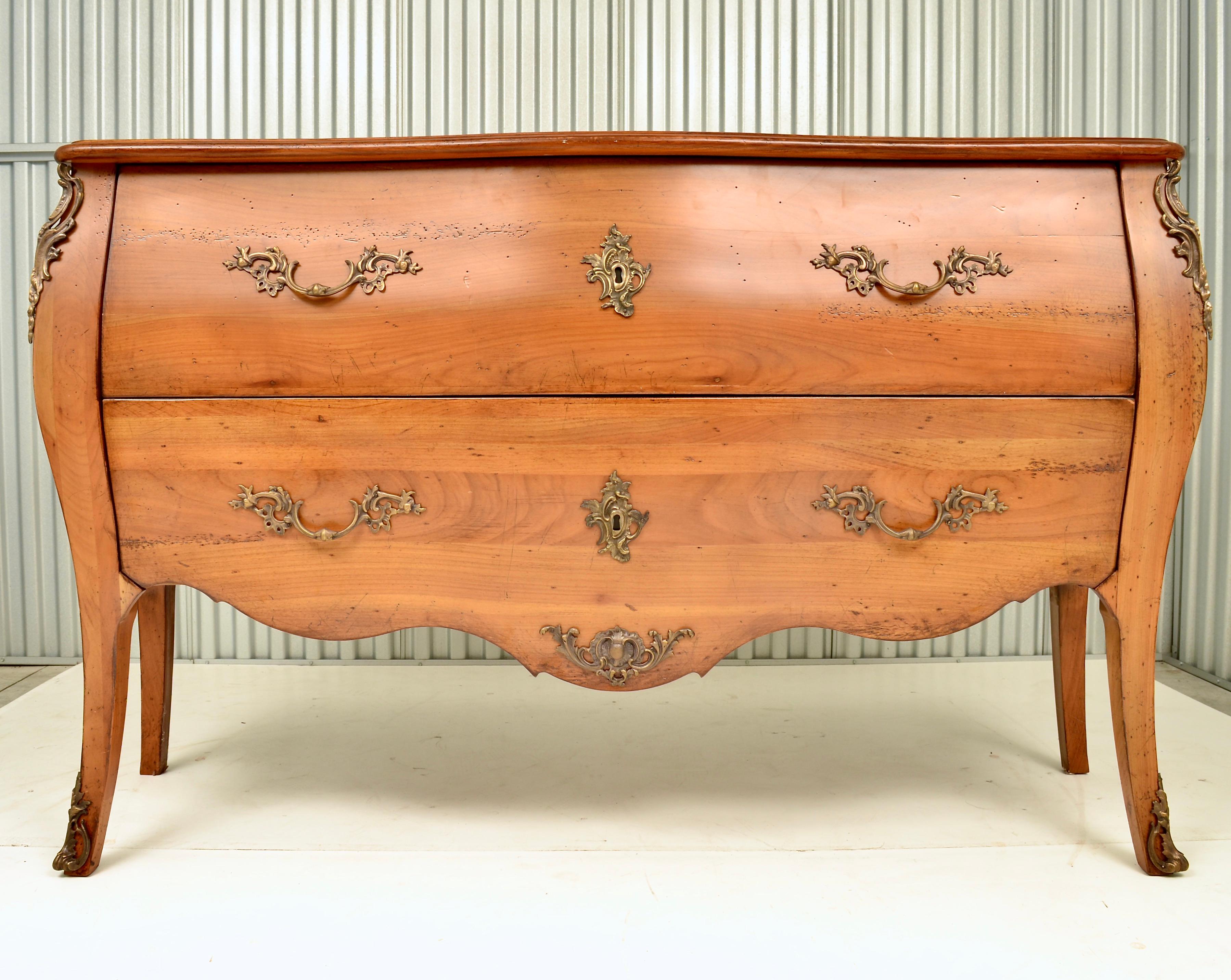 Louis XV Pair Cote France Natural Wood Commodes For Sale