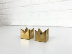 Paar Kronleuchterhalter aus massivem Messing von Pierre Forssell Skultuna Schweden 1960er Jahre