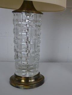Pair of Crystal and Silver Plated Table Lamps