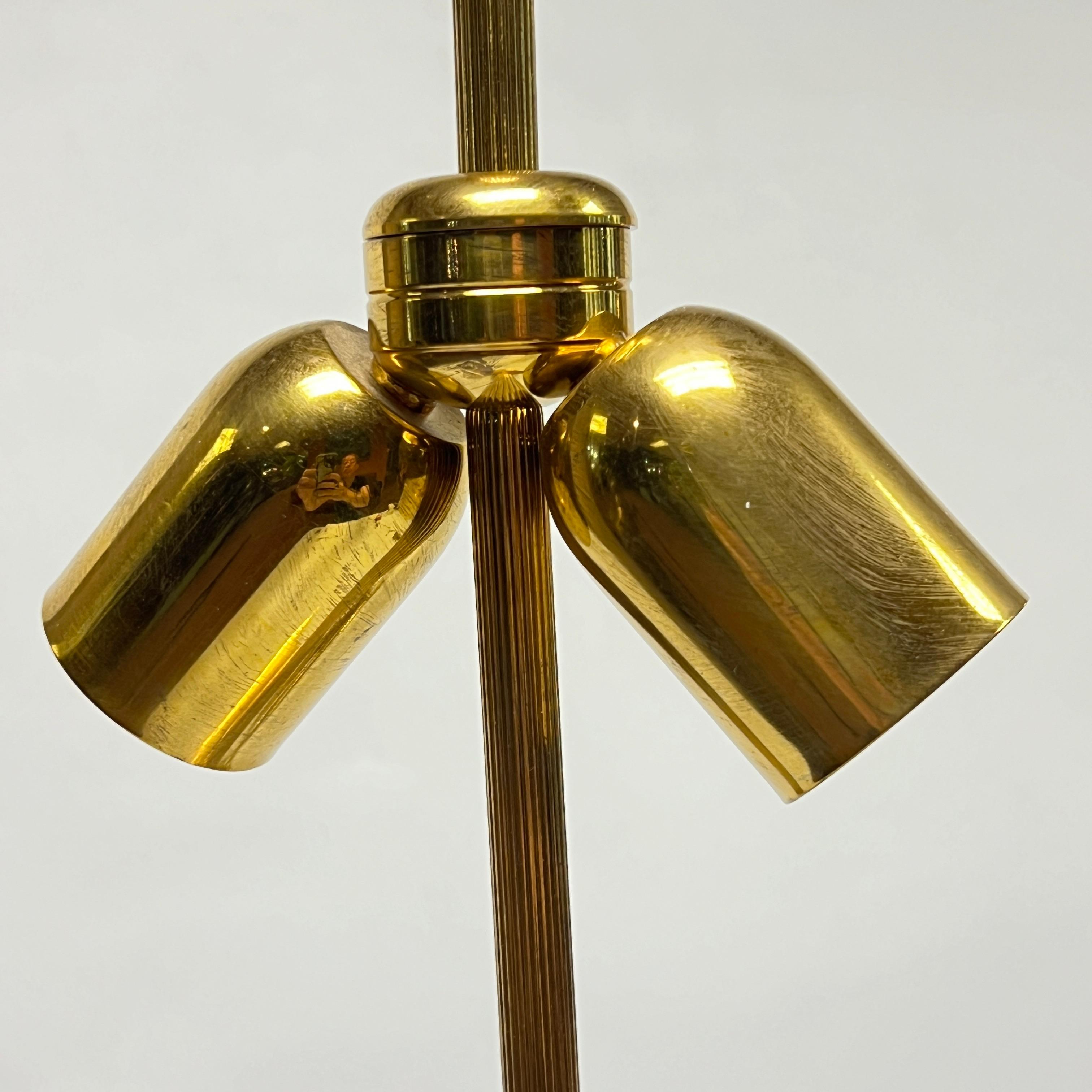 Pair Crystal & Gilt Bronze Roman Corinthian Column Form Table Lamps For Sale 4