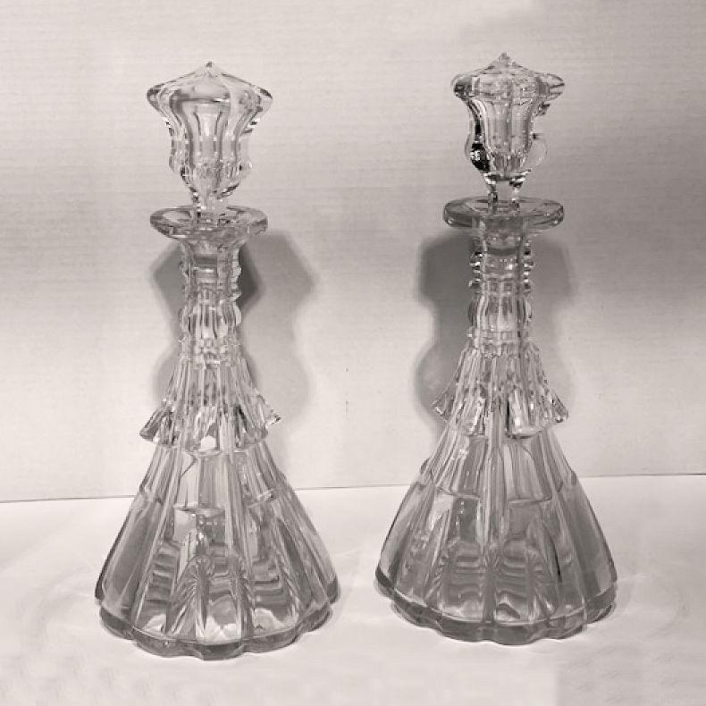Pair of finely cut Crystal Glass Decanters.